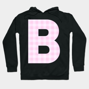 Pink Letter B in Plaid Pattern Background. Hoodie